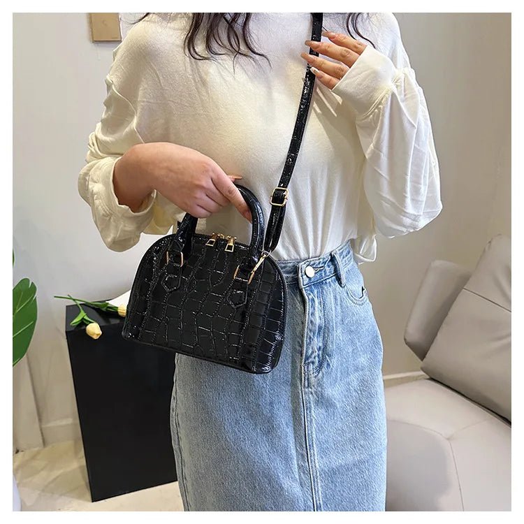 Sac Rétro Cuir PU Motif Crocodile - Bandoulière Imperméable - FoytiShop
