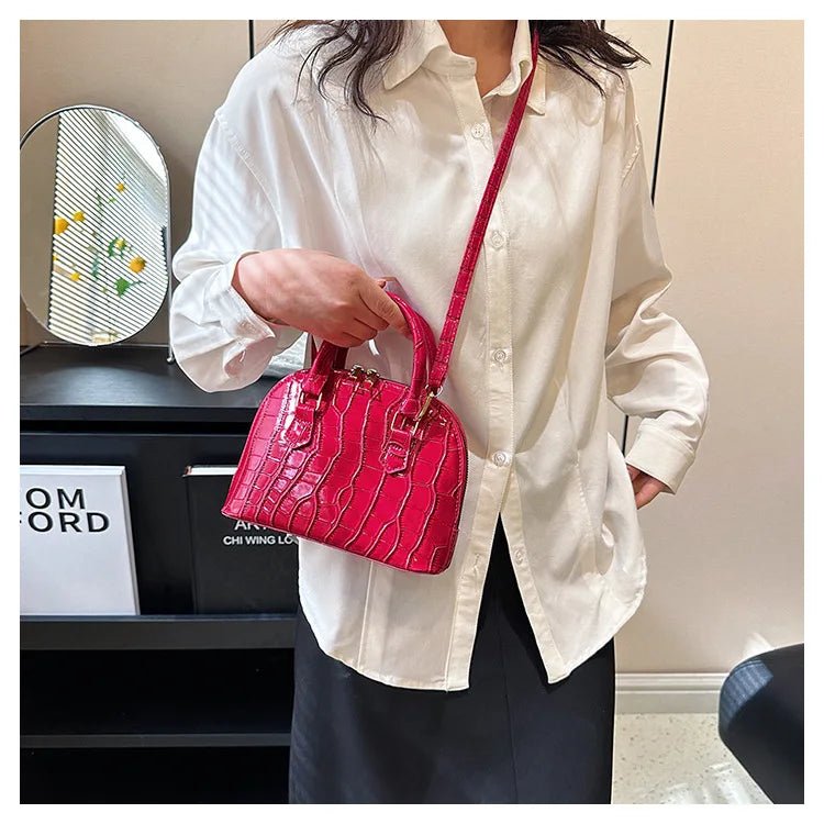 Sac Rétro Cuir PU Motif Crocodile - Bandoulière Imperméable - FoytiShop