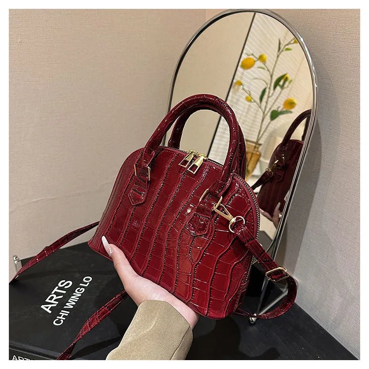 Sac Rétro Cuir PU Motif Crocodile - Bandoulière Imperméable - FoytiShop
