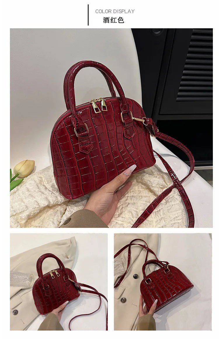 Sac Rétro Cuir PU Motif Crocodile - Bandoulière Imperméable - FoytiShop