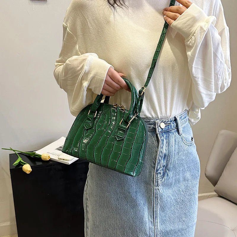 Sac Rétro Cuir PU Motif Crocodile - Bandoulière Imperméable - FoytiShop