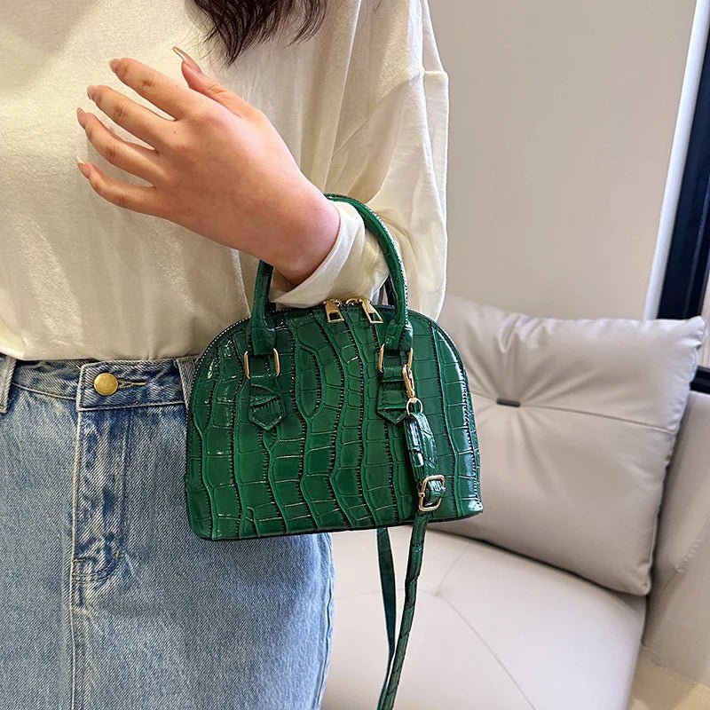 Sac Rétro Cuir PU Motif Crocodile - Bandoulière Imperméable - FoytiShop