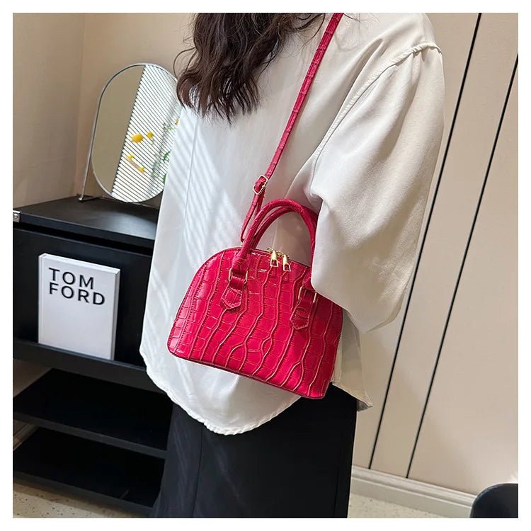 Sac Rétro Cuir PU Motif Crocodile - Bandoulière Imperméable - FoytiShop