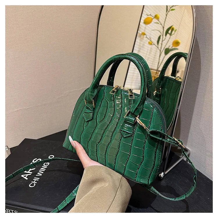 Sac Rétro Cuir PU Motif Crocodile - Bandoulière Imperméable - FoytiShop