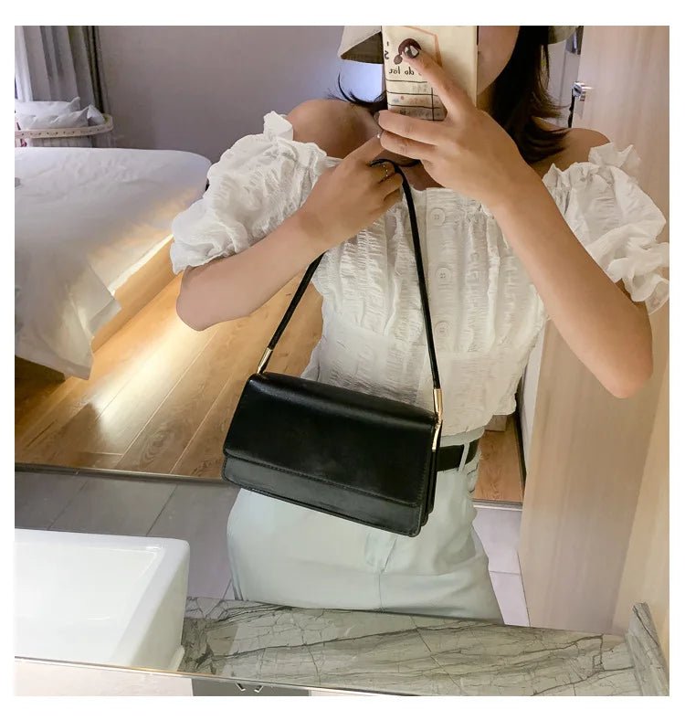 Sac Sous Les Bras Cuir PU Couleur Unie - Petit Carré Décontracté Femme - FoytiShop