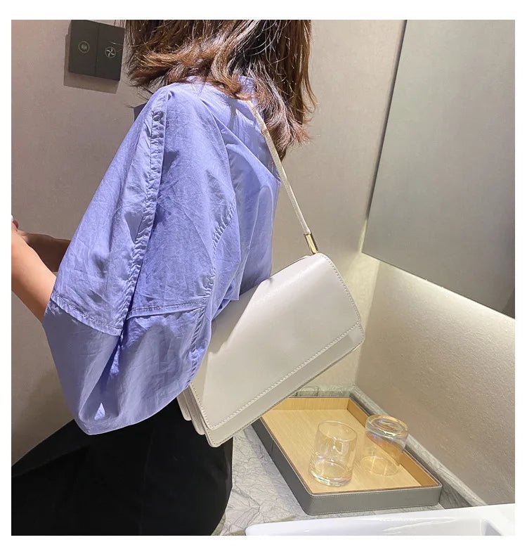 Sac Sous Les Bras Cuir PU Couleur Unie - Petit Carré Décontracté Femme - FoytiShop