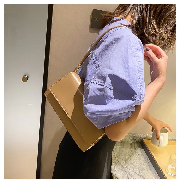 Sac Sous Les Bras Cuir PU Couleur Unie - Petit Carré Décontracté Femme - FoytiShop