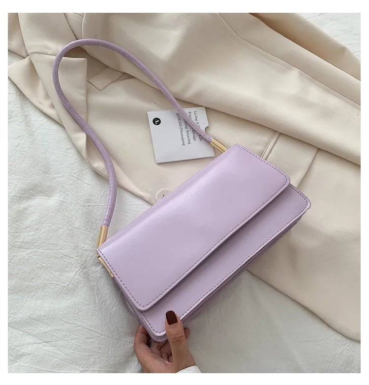 Sac Sous Les Bras Cuir PU Couleur Unie - Petit Carré Décontracté Femme - FoytiShop