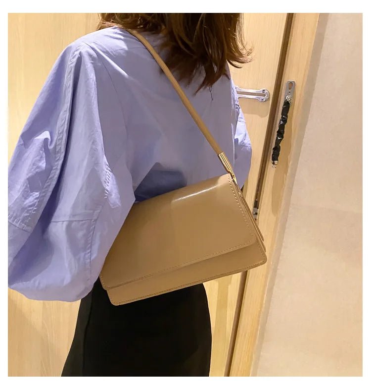 Sac Sous Les Bras Cuir PU Couleur Unie - Petit Carré Décontracté Femme - FoytiShop