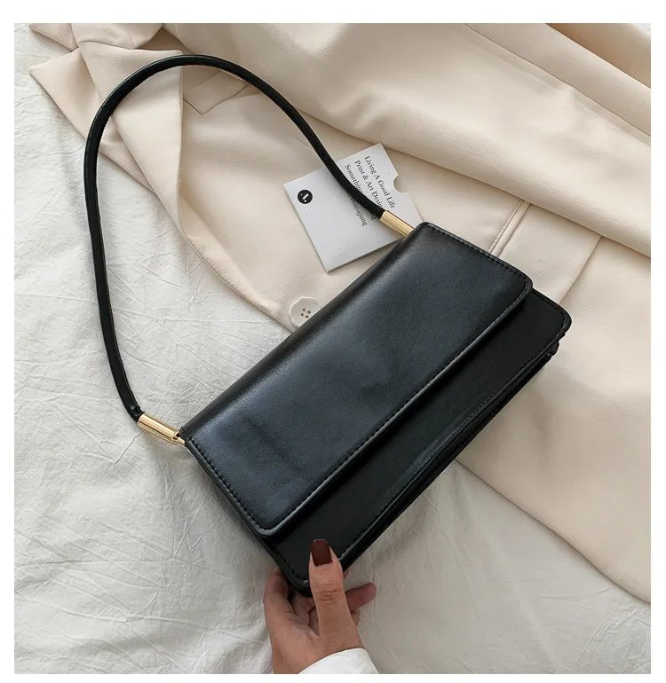 Sac Sous Les Bras Cuir PU Couleur Unie - Petit Carré Décontracté Femme - FoytiShop
