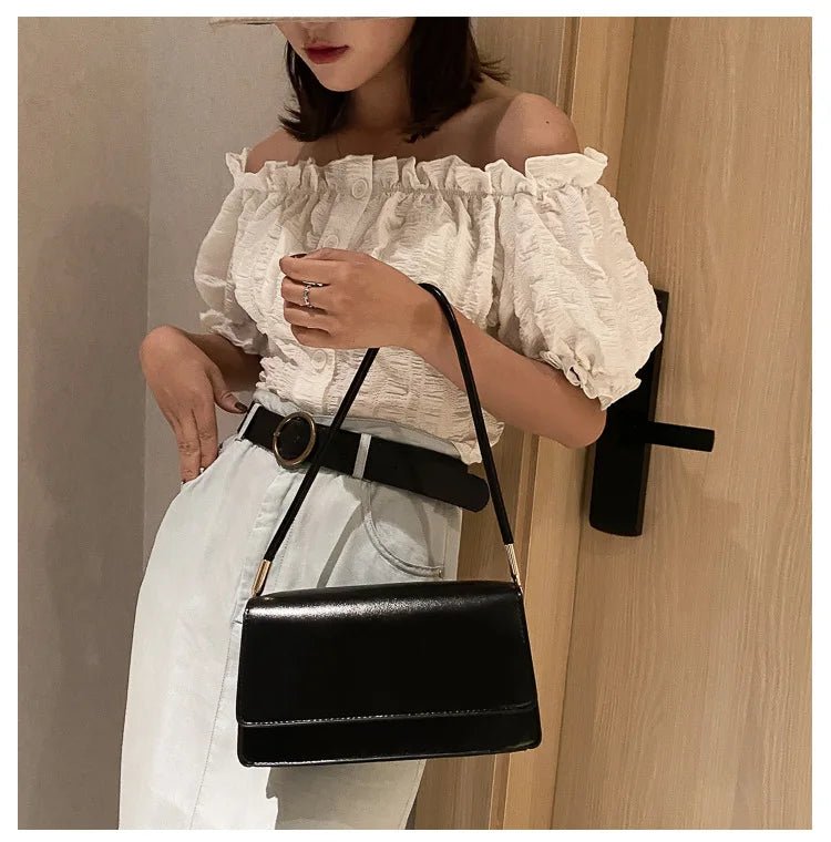 Sac Sous Les Bras Cuir PU Couleur Unie - Petit Carré Décontracté Femme - FoytiShop