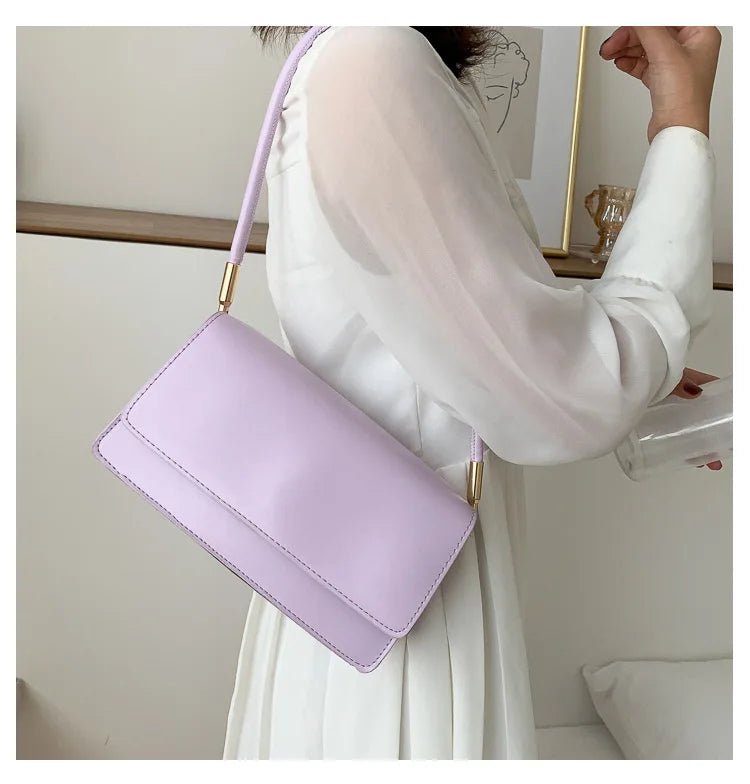 Sac Sous Les Bras Cuir PU Couleur Unie - Petit Carré Décontracté Femme - FoytiShop