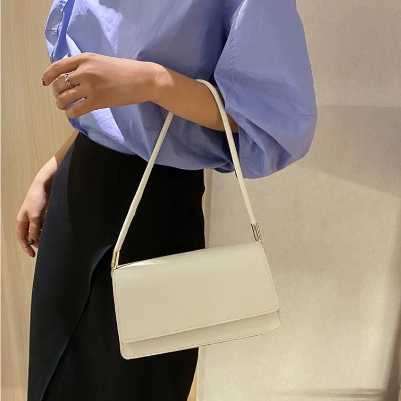 Sac Sous Les Bras Cuir PU Couleur Unie - Petit Carré Décontracté Femme - FoytiShop