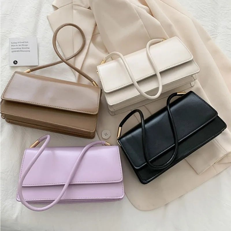 Sac Sous Les Bras Cuir PU Couleur Unie - Petit Carré Décontracté Femme - FoytiShop