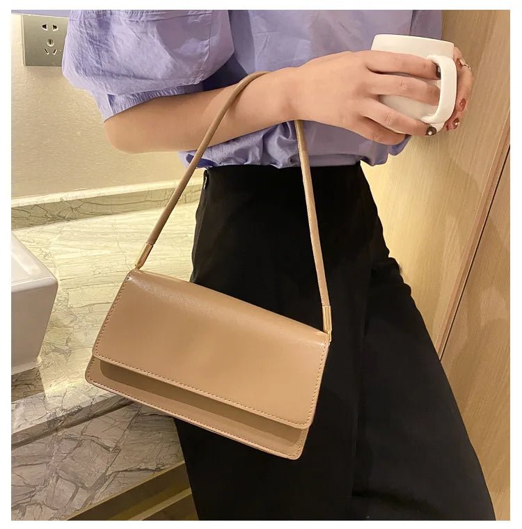 Sac Sous Les Bras Cuir PU Couleur Unie - Petit Carré Décontracté Femme - FoytiShop