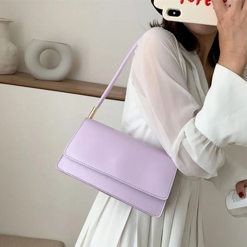 Sac Sous Les Bras Cuir PU Couleur Unie - Petit Carré Décontracté Femme - FoytiShop