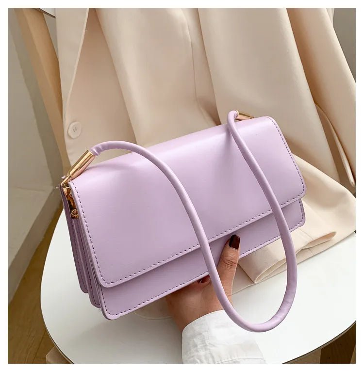 Sac Sous Les Bras Cuir PU Couleur Unie - Petit Carré Décontracté Femme - FoytiShop