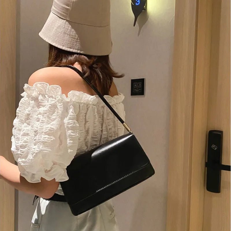 Sac Sous Les Bras Cuir PU Couleur Unie - Petit Carré Décontracté Femme - FoytiShop