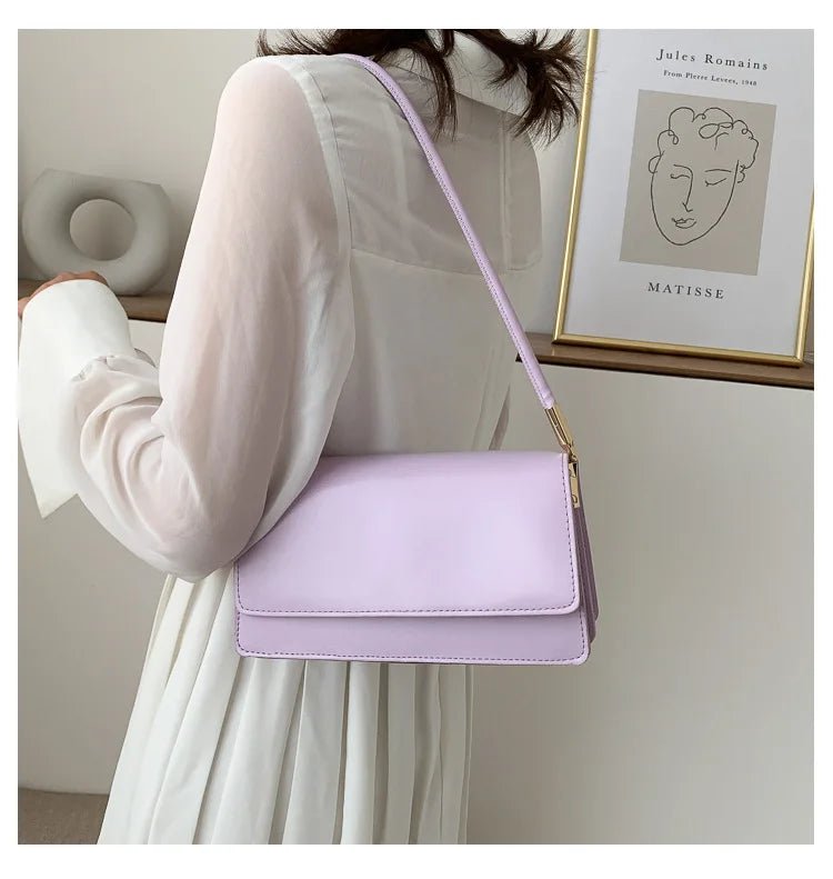 Sac Sous Les Bras Cuir PU Couleur Unie - Petit Carré Décontracté Femme - FoytiShop