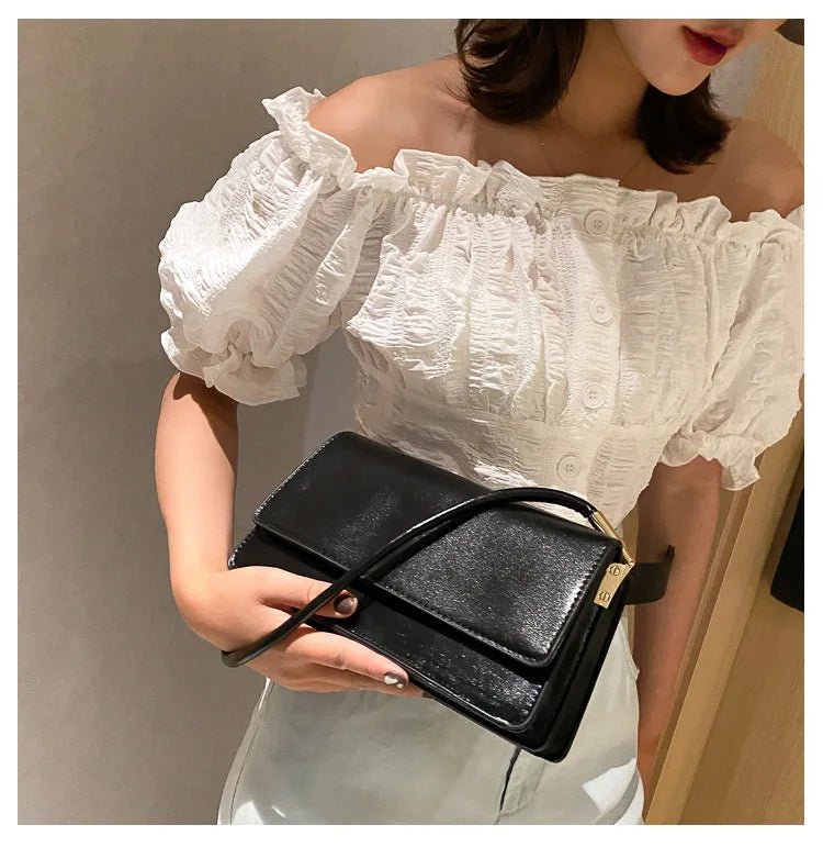 Sac Sous Les Bras Cuir PU Couleur Unie - Petit Carré Décontracté Femme - FoytiShop