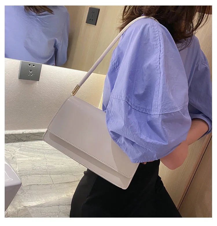 Sac Sous Les Bras Cuir PU Couleur Unie - Petit Carré Décontracté Femme - FoytiShop