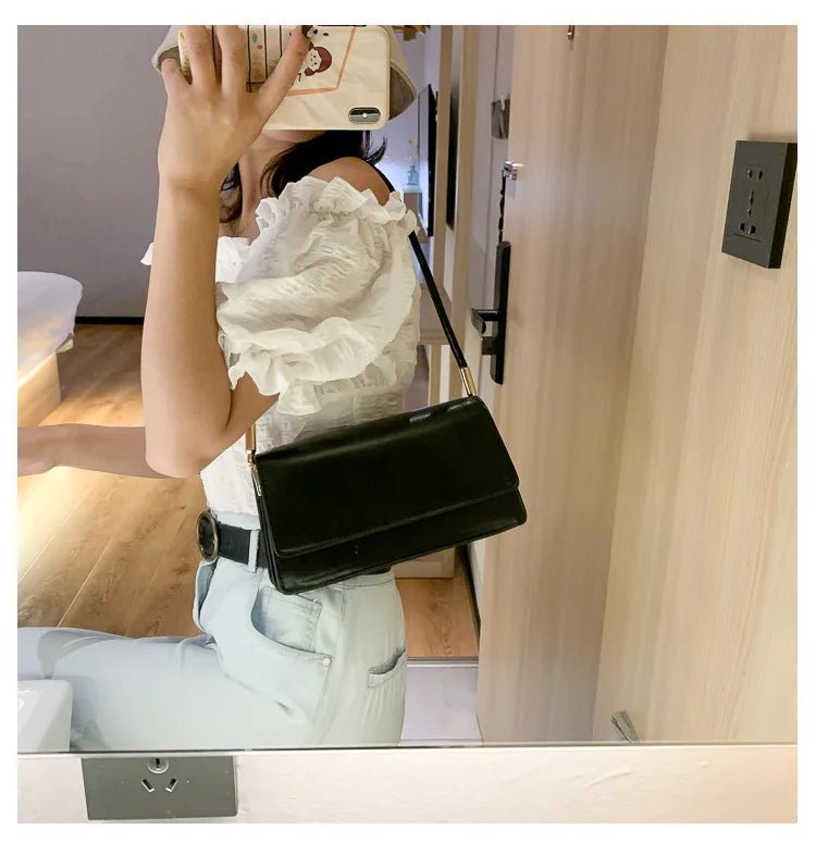 Sac Sous Les Bras Cuir PU Couleur Unie - Petit Carré Décontracté Femme - FoytiShop