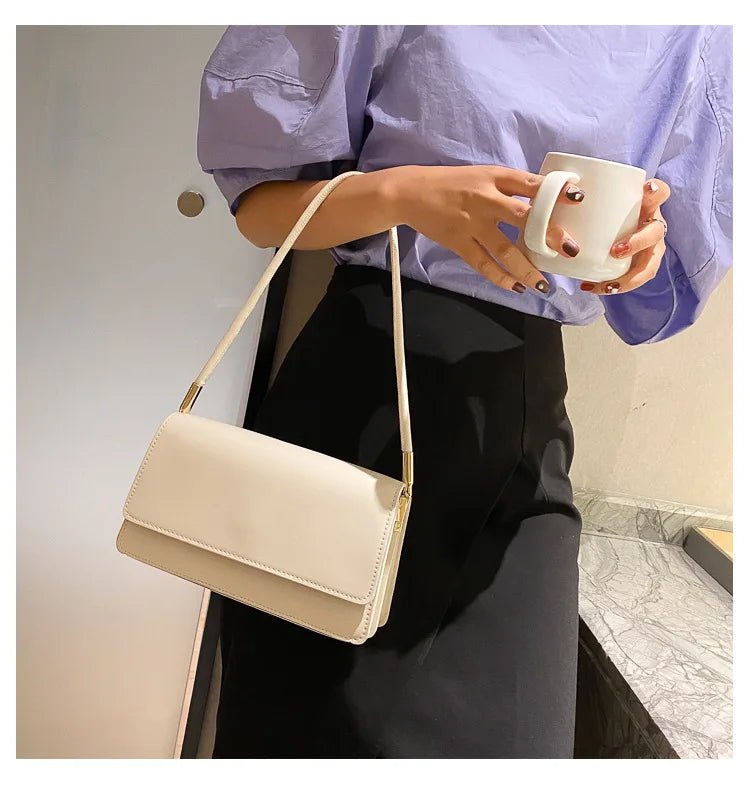 Sac Sous Les Bras Cuir PU Couleur Unie - Petit Carré Décontracté Femme - FoytiShop