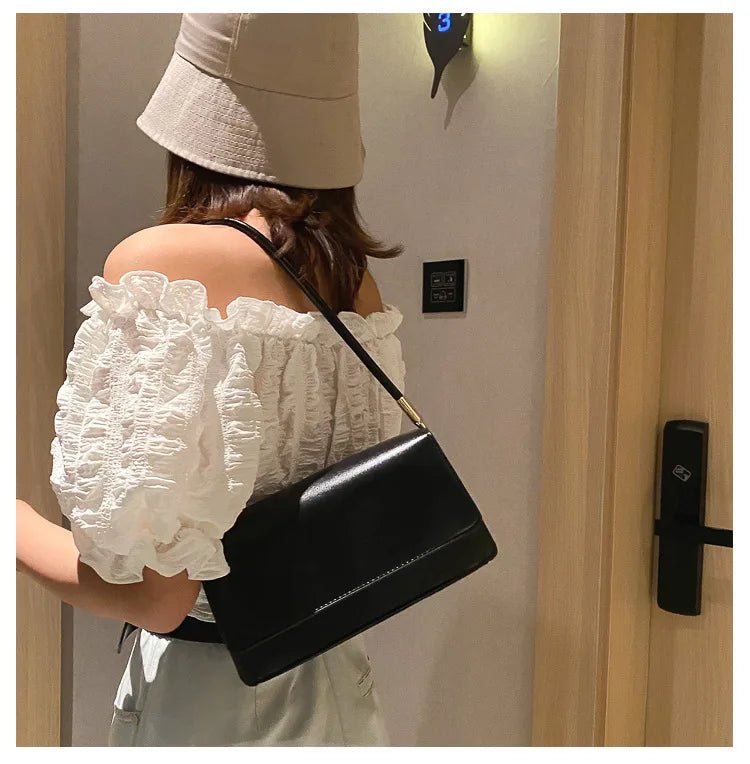 Sac Sous Les Bras Cuir PU Couleur Unie - Petit Carré Décontracté Femme - FoytiShop