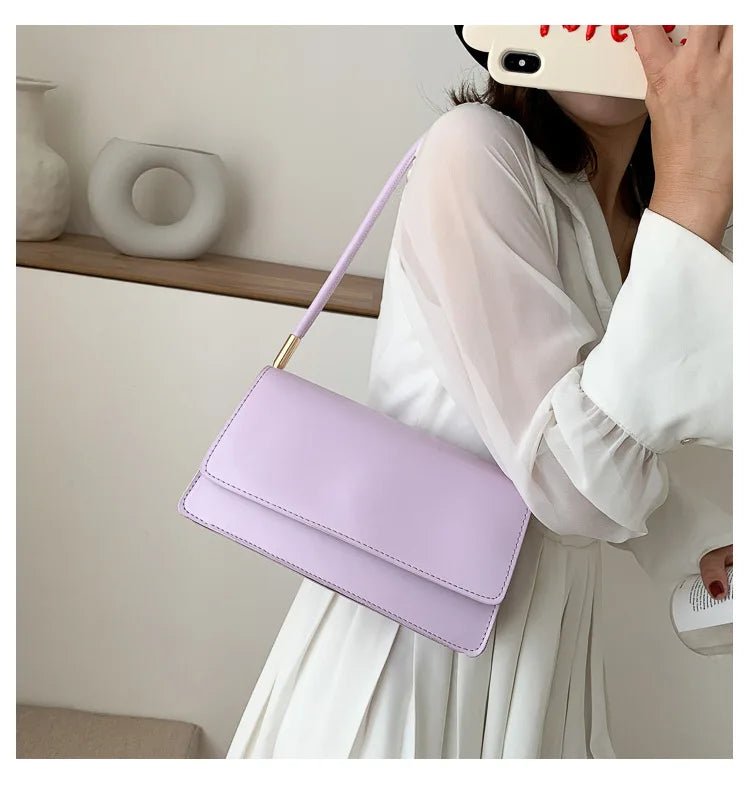 Sac Sous Les Bras Cuir PU Couleur Unie - Petit Carré Décontracté Femme - FoytiShop