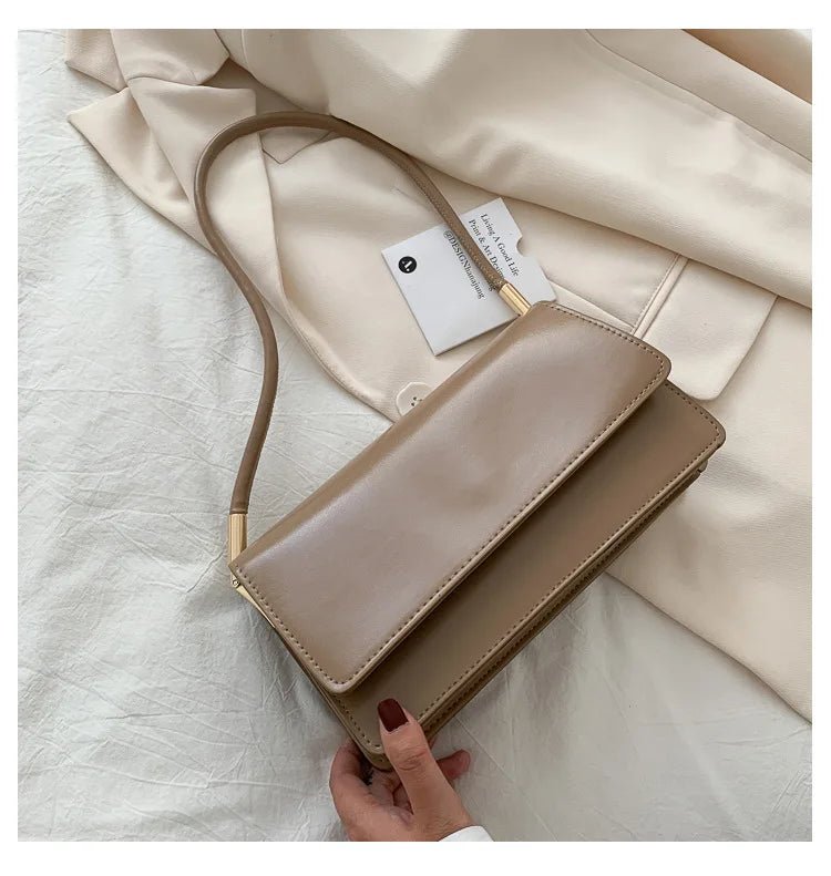 Sac Sous Les Bras Cuir PU Couleur Unie - Petit Carré Décontracté Femme - FoytiShop