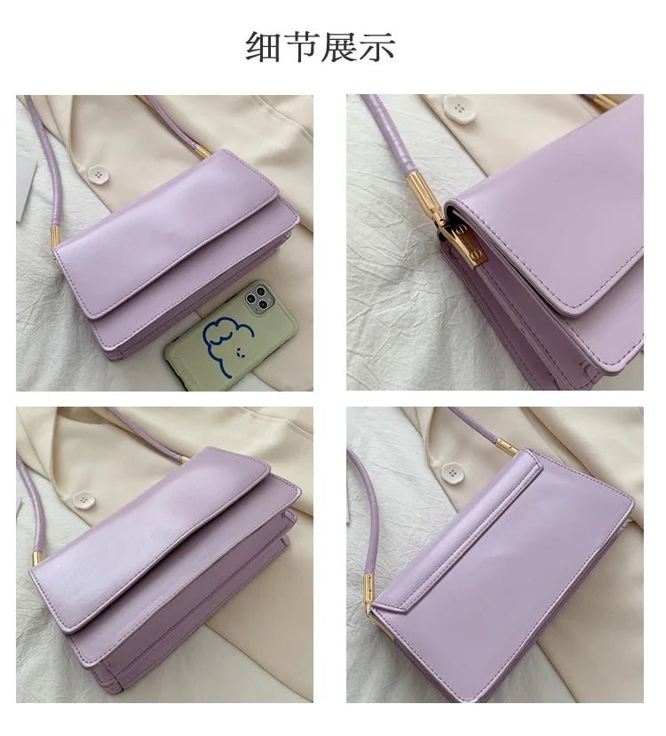 Sac Sous Les Bras Cuir PU Couleur Unie - Petit Carré Décontracté Femme - FoytiShop