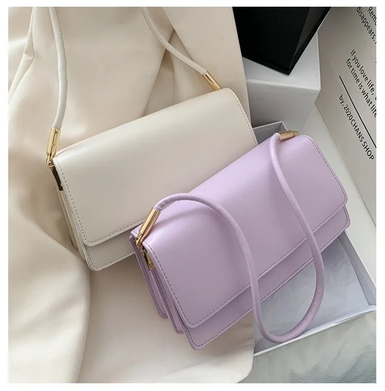 Sac Sous Les Bras Cuir PU Couleur Unie - Petit Carré Décontracté Femme - FoytiShop