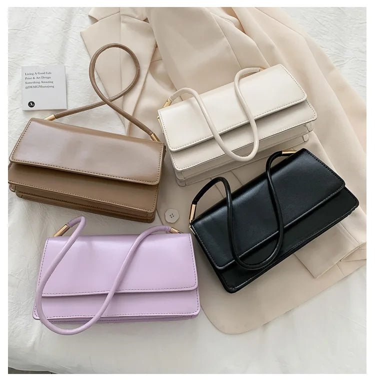 Sac Sous Les Bras Cuir PU Couleur Unie - Petit Carré Décontracté Femme - FoytiShop