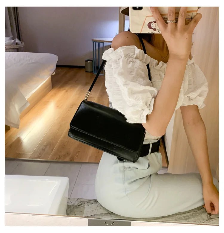 Sac Sous Les Bras Cuir PU Couleur Unie - Petit Carré Décontracté Femme - FoytiShop