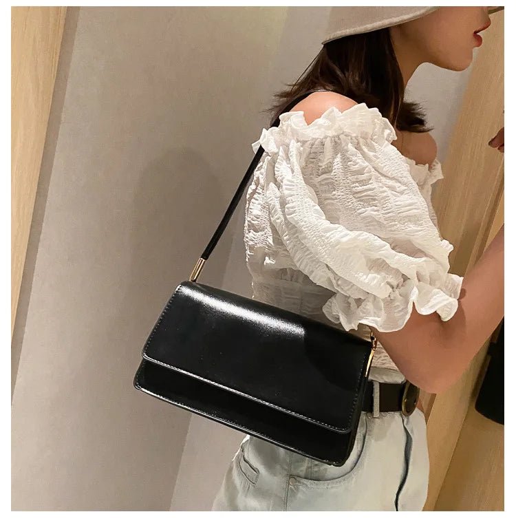 Sac Sous Les Bras Cuir PU Couleur Unie - Petit Carré Décontracté Femme - FoytiShop