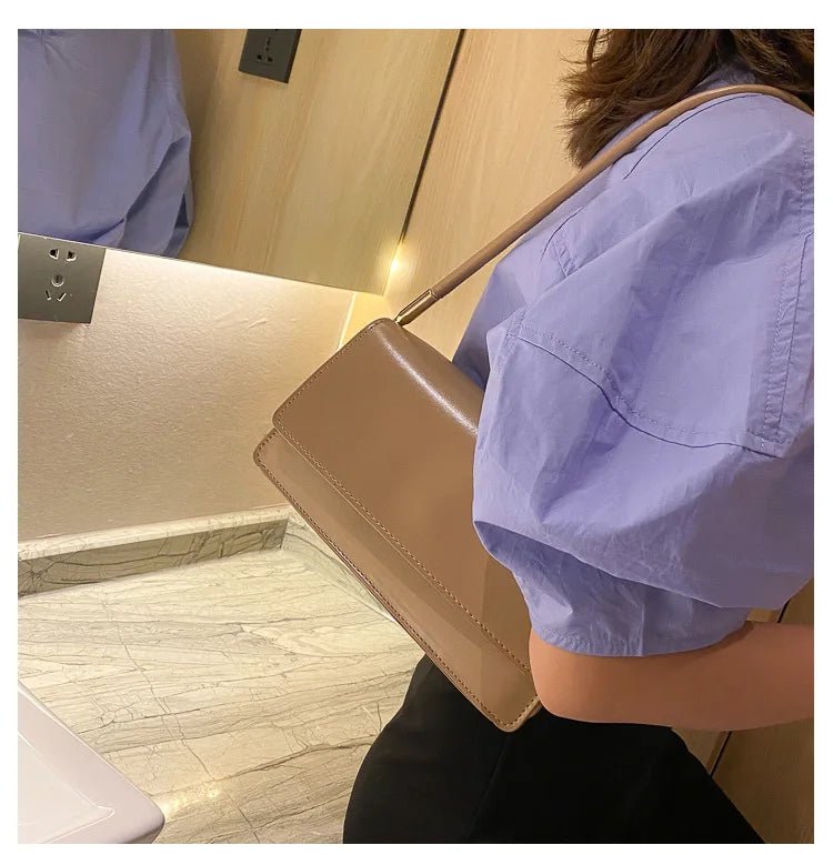 Sac Sous Les Bras Cuir PU Couleur Unie - Petit Carré Décontracté Femme - FoytiShop