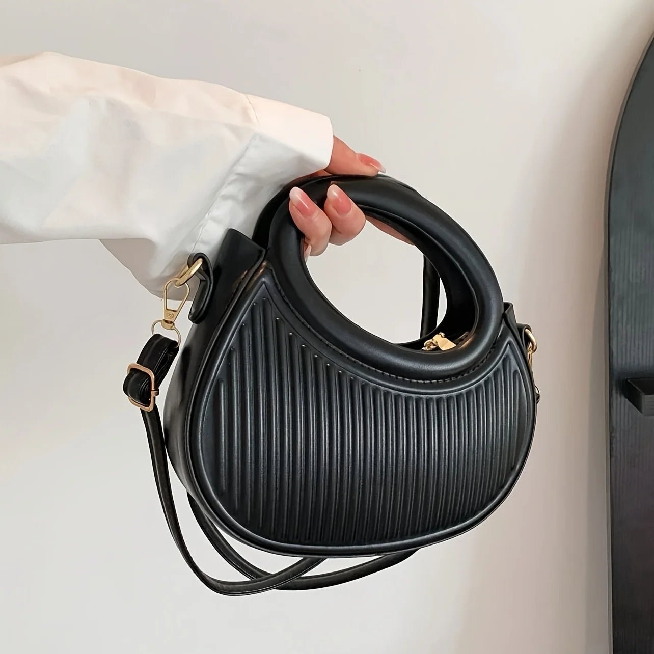 Sacs à bandoulière chics à rayures pour femmes, sac à main élégant en cuir synthétique - FoytiShop