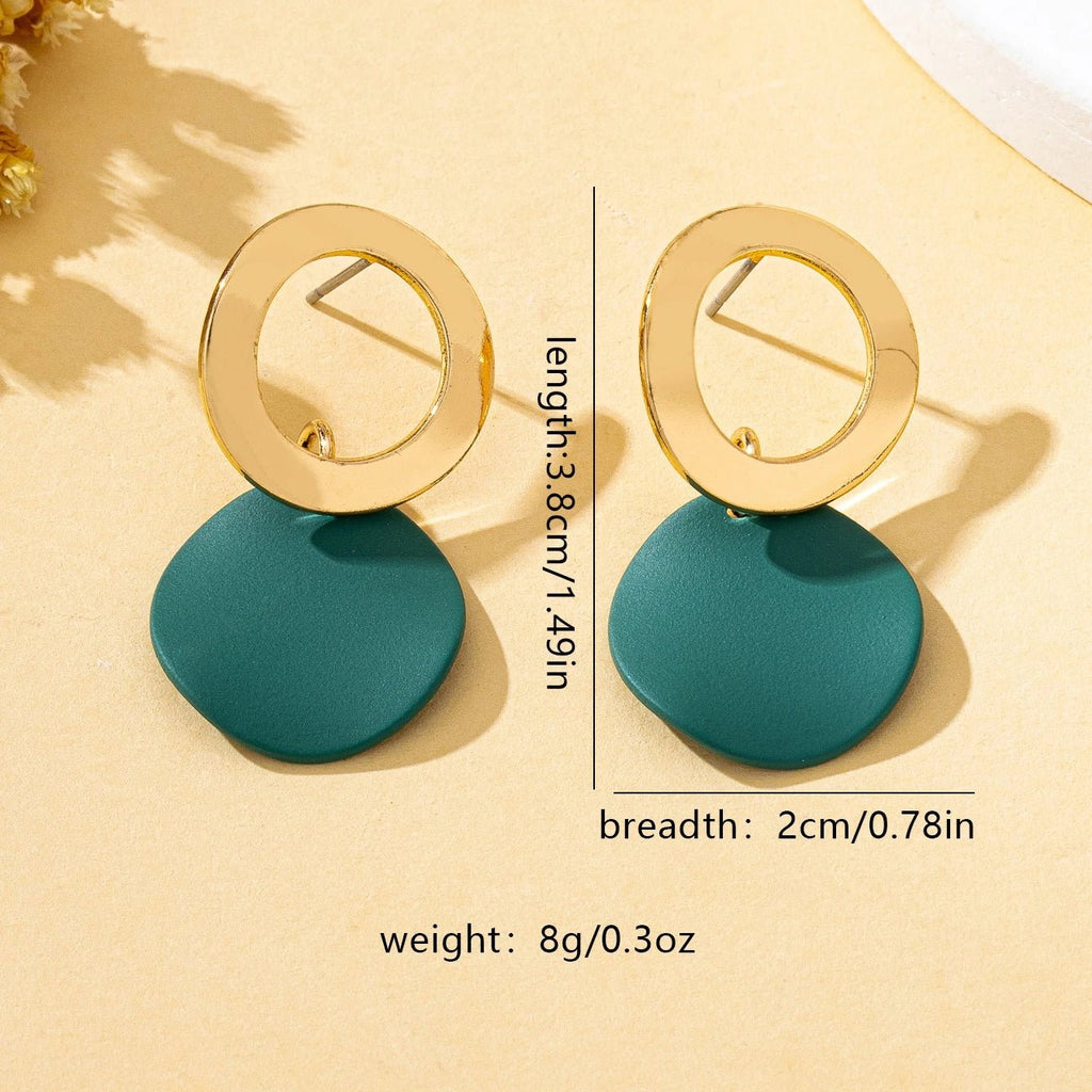 Une paire de boucles d'oreilles pour femmes, motif ondulé, disque rond - FoytiShop