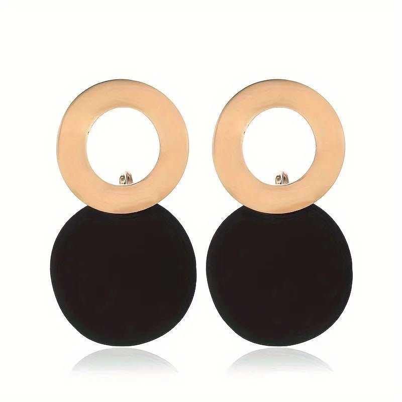 Une paire de boucles d'oreilles pour femmes, motif ondulé, disque rond - FoytiShop