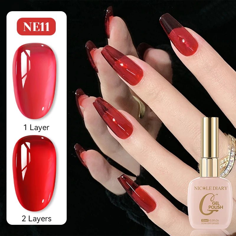 Vernis Gel Rose Gelée 15ml - Effet Translucide - FoytiShop
