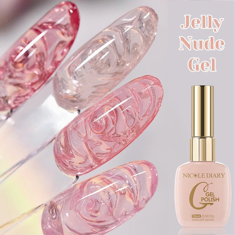 Vernis Gel Rose Gelée 15ml - Effet Translucide - FoytiShop