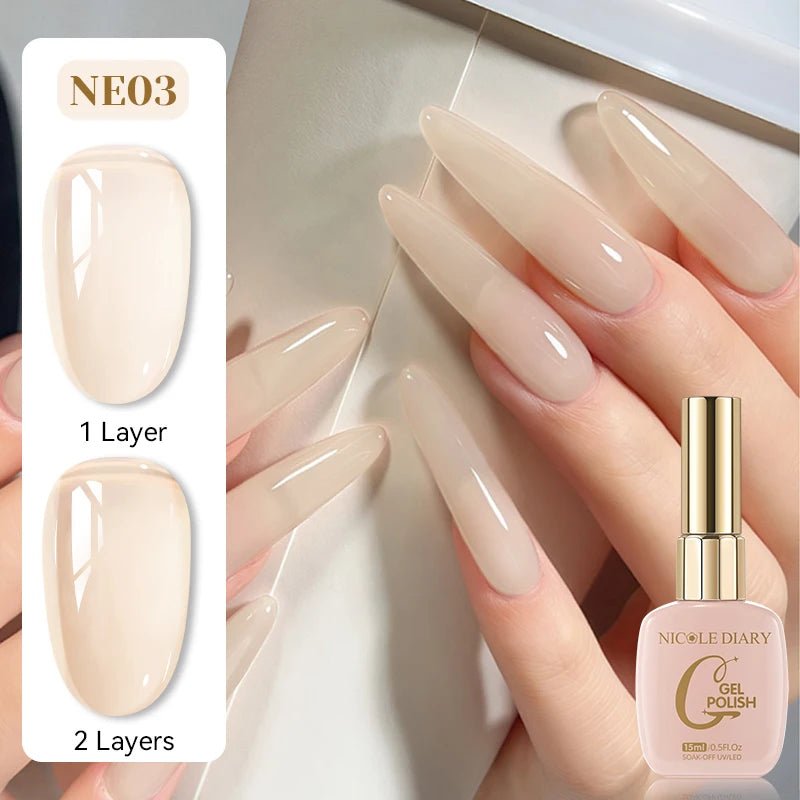 Vernis Gel Rose Gelée 15ml - Effet Translucide - FoytiShop