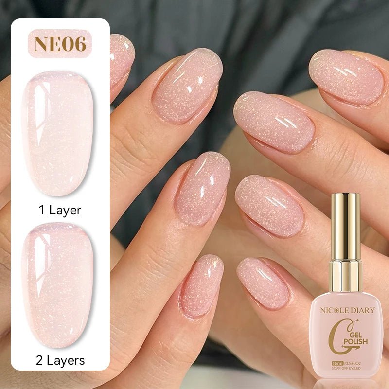 Vernis Gel Rose Gelée 15ml - Effet Translucide - FoytiShop