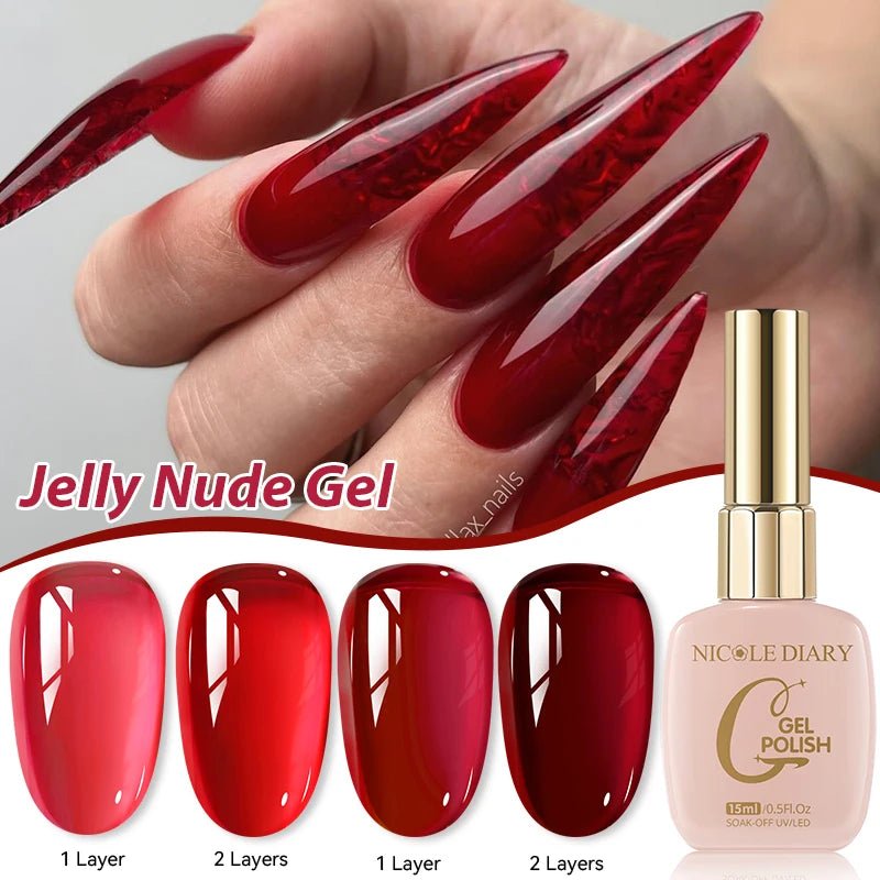 Vernis Gel Rose Gelée 15ml - Effet Translucide - FoytiShop