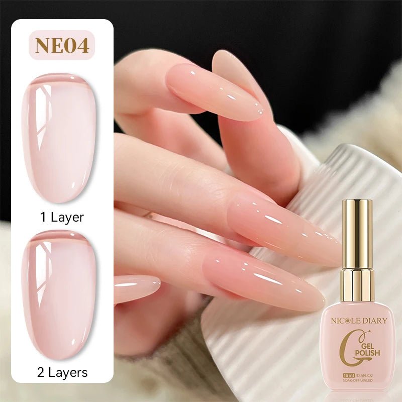 Vernis Gel Rose Gelée 15ml - Effet Translucide - FoytiShop