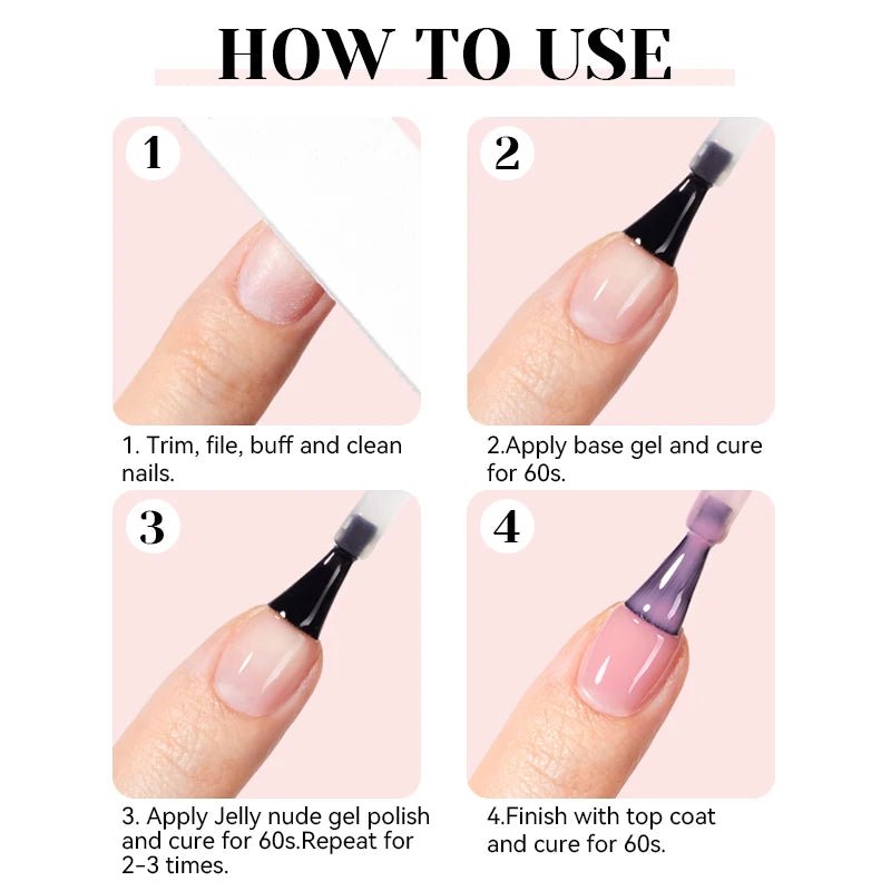 Vernis Gel Rose Gelée 15ml - Effet Translucide - FoytiShop