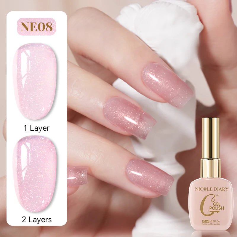 Vernis Gel Rose Gelée 15ml - Effet Translucide - FoytiShop